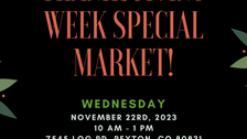 Special Holiday Market!
