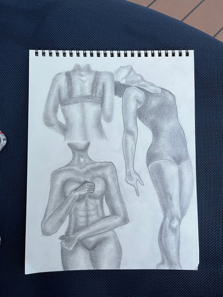 "Graphite Torso & Back Studies" by Terynn McNairnie