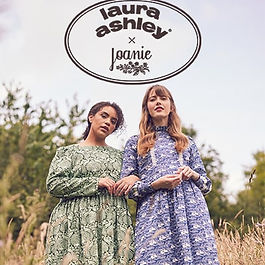 In 1953, inspired by a Women's Institute exhibition at the V and A Museum, Laura and Bernard Ashley started printing fabrics in their kitchen. They soon started selling tea towels, and in 1955 opened a showroom in Old Burlington Street in London.
Gardening aprons and smocks marked a move towards garments.
In 1959, Laura Ashley started to use flower motifs, something the company would become well known for. Once the Ashley family relocated to Mid Wales and opened a shop in Machylleth, Laura Ashley began to experiment with historical styles.

After initially having a small factory in Kent, an old social club in Carno provided a new location for the Welsh factory. Five years later, the company was so successful they moved to disused railway station to build a new factory.

Through the 1960s and 1970s, there was a boom in small British led boutiques that would shape the British high street for the next few decades. Along with other British female designers, such as Mary Quant and Barbara Hulanicki (Biba), Laura Ashley became a household name and her dresses, especially her floral, prairie-style, maxi dresses became highly desirable and synonymous with the era.

Throughout the 1970s, the Laura Ashley brand achieved international recognition and in 1980 they launched their homewares catalogue. Laura Ashley passed away in 1985 and the company was floated on the stock market.

By the 2000s, the brand had started to fall out of favour and focused back on homewares. The late 2010s and early 2020s started to see a revival for the brand as original pieces appeared in vintage shops but the company went into administration