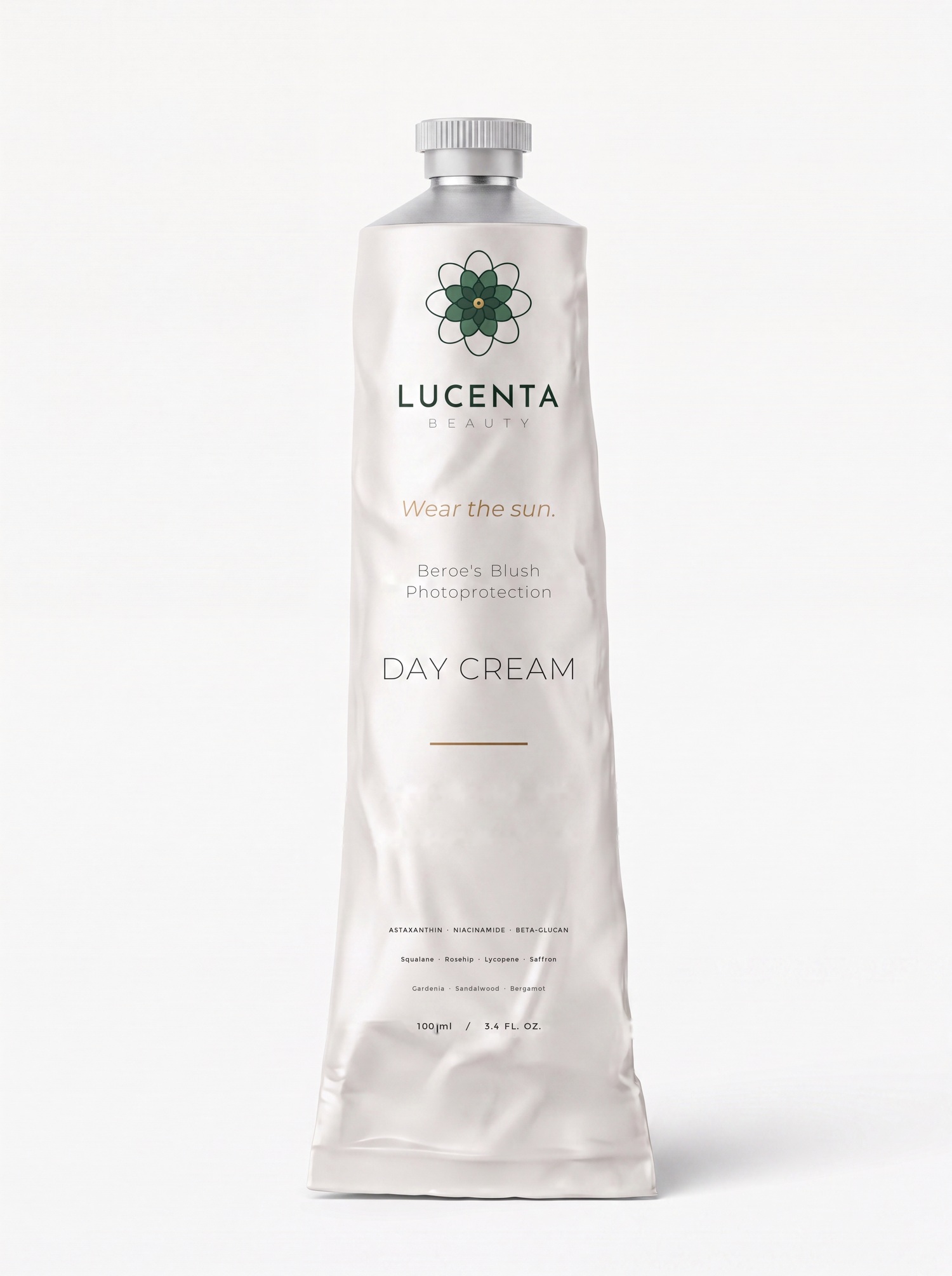 Lucenta Blush Day Cream — pearl-white aluminum tube
