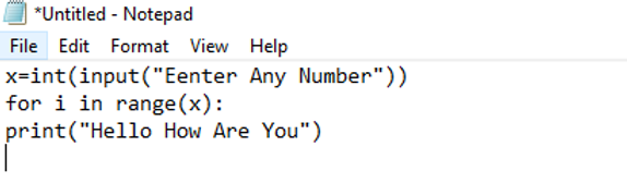 Python Code in Notepad