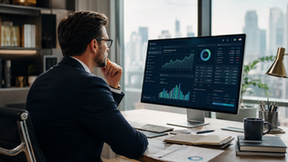 Executivo analisando dados