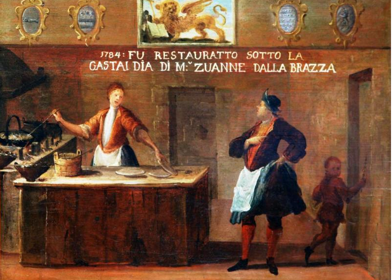 Cartel sobre el Arte de los Fritoleri, óleo sobre tabla, 1784 (Museo Correr)