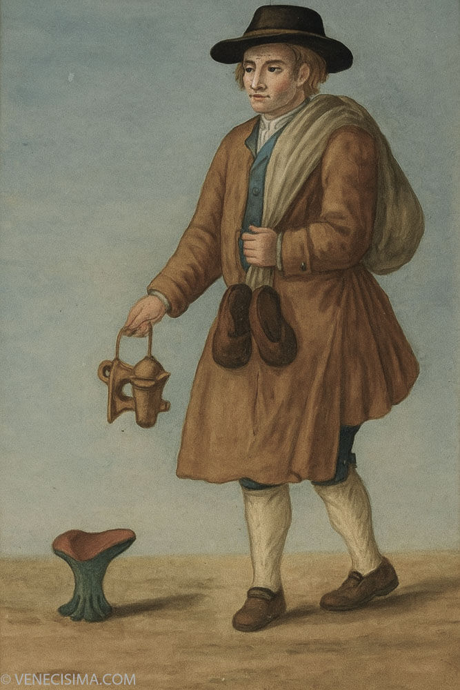 Imagen del calegher en grabado de Giovanni Grevembroch