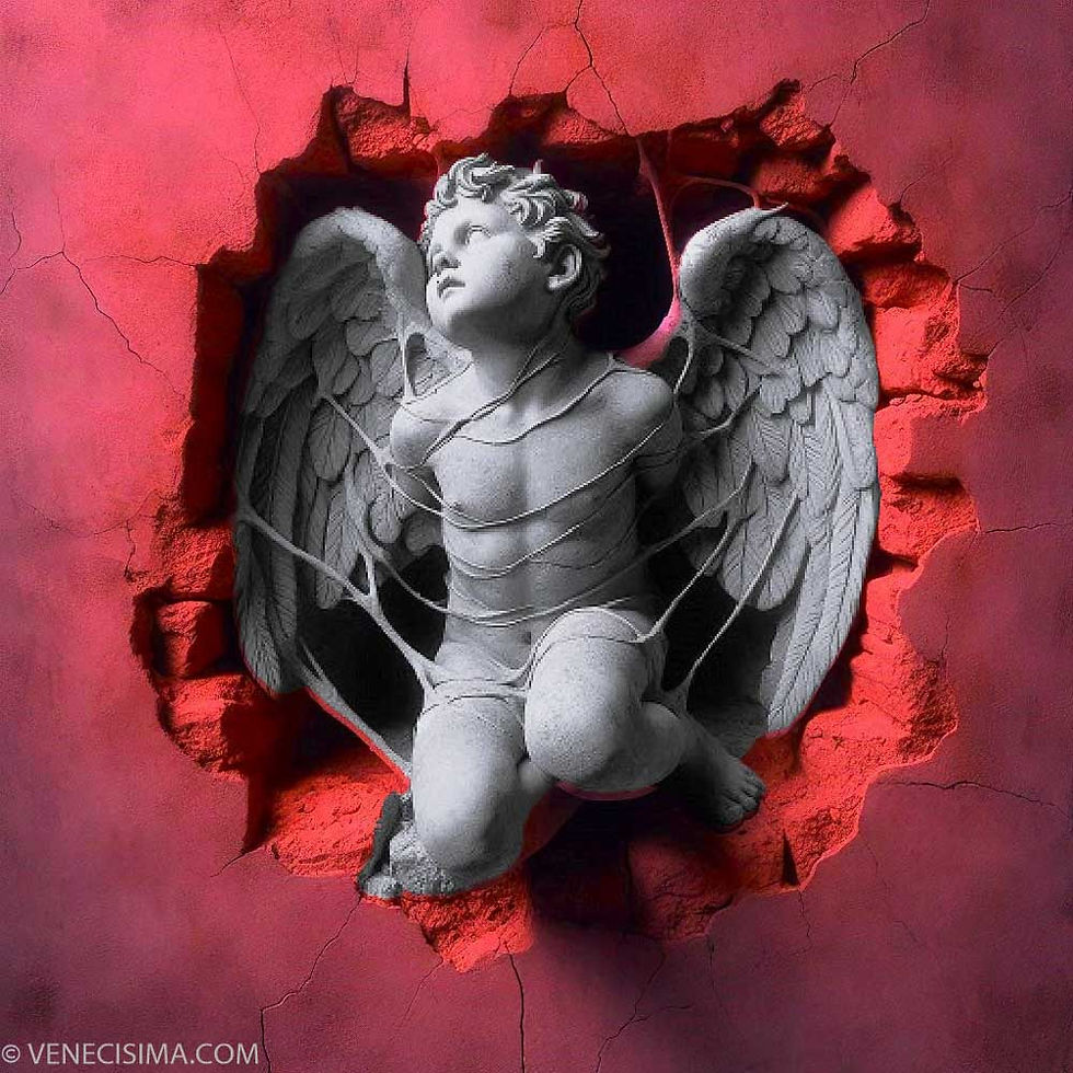 Recreación del resto del ángel dentro del muro