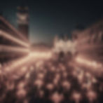 Recreación de iluminación con velas en la plaza de San Marcos