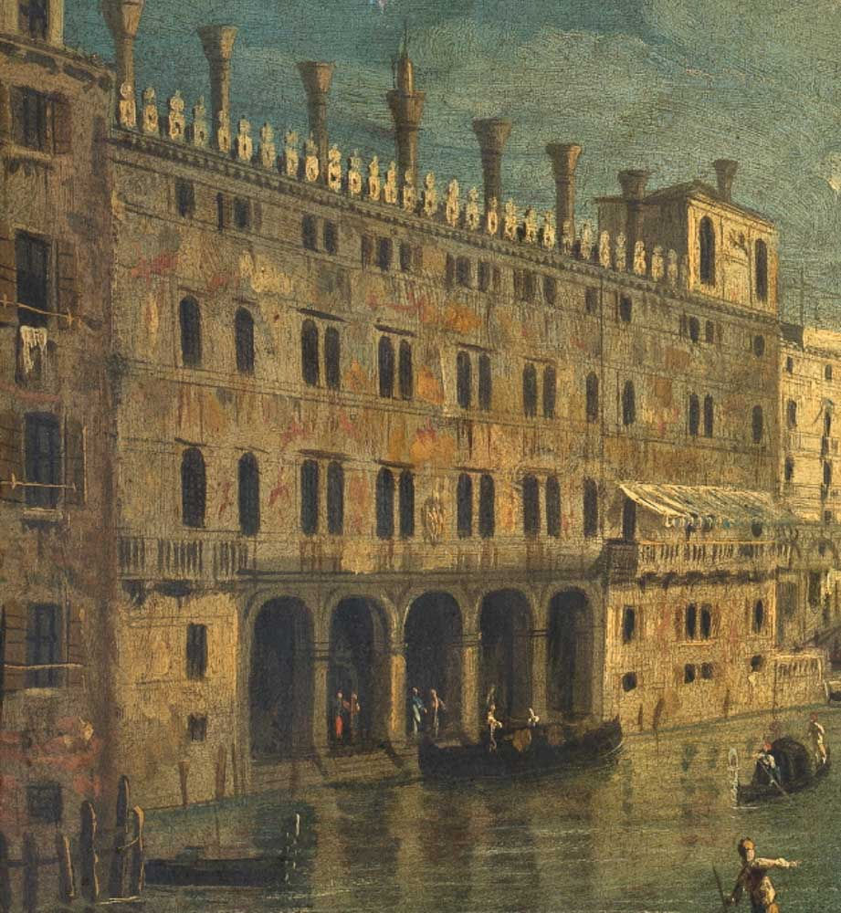 Cuadro del siglo XVIII en el que todavía se vislumbran los frescos