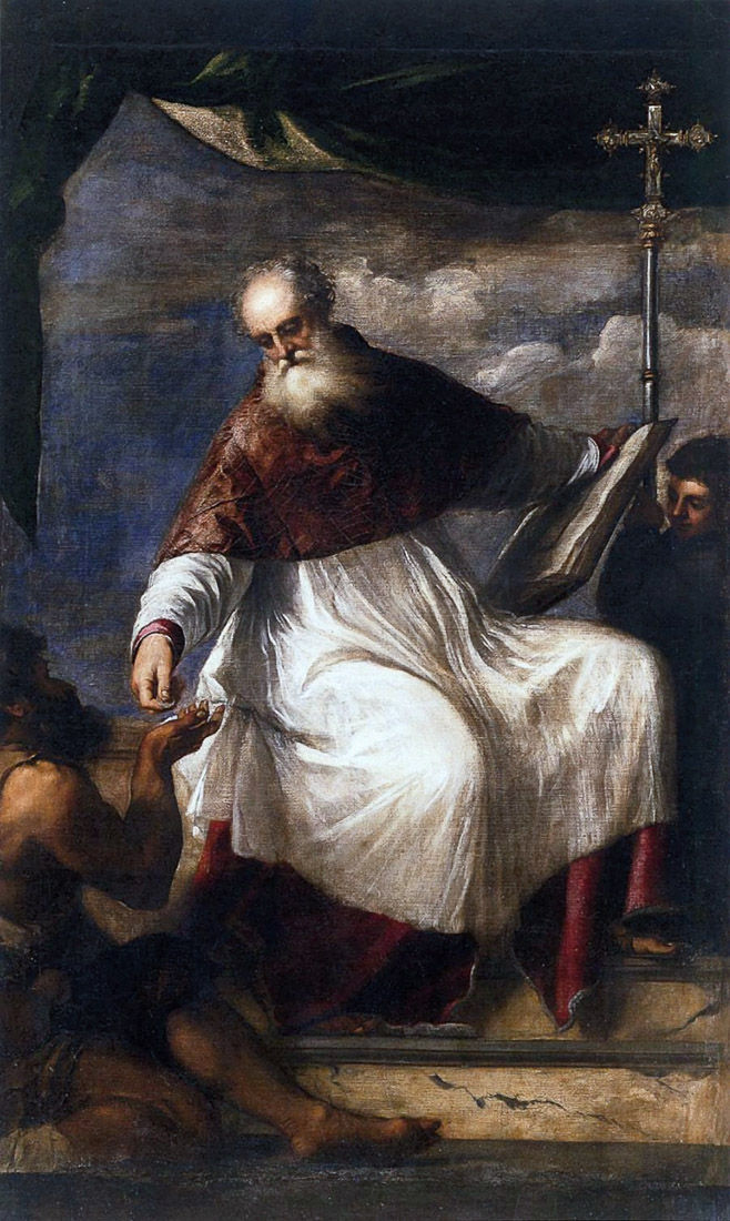 San Zuane Elemosinario, pintura de Tiziano en el altar mayor