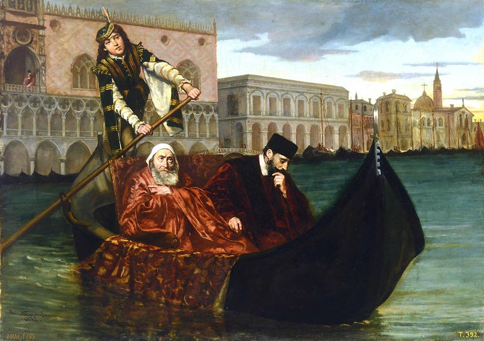 La obra representa a Francesco Foscari destituido de su cargo (cuadro de Ricardo Navarrete)