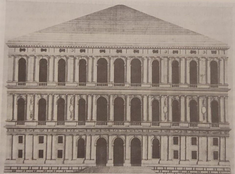 Proyecto original del palacio (se dejaron dos plantas por construir)