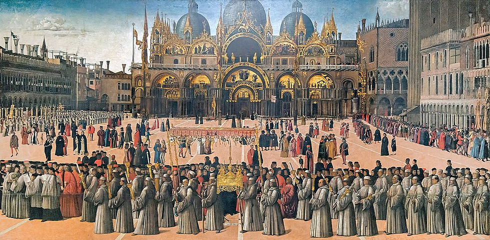 Procesion en la plaza de San Marcos (cuadro de Gentile Bellini)