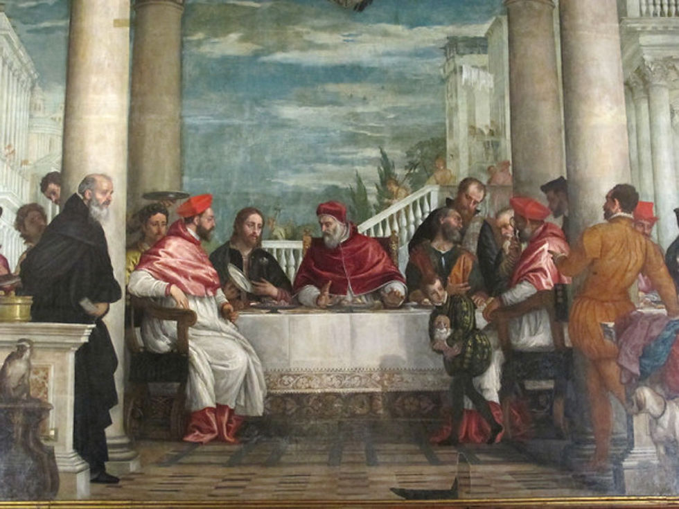 Cena de San Gregorio Magno, creada por Paolo Veronese en 1572