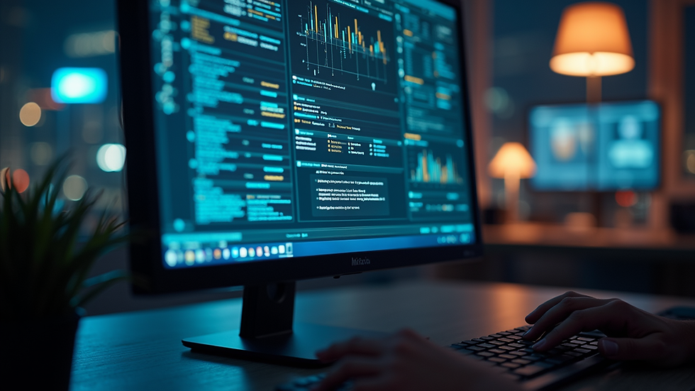 Vue rapprochée d’un écran d’ordinateur affichant un tableau de bord de cybersécurité