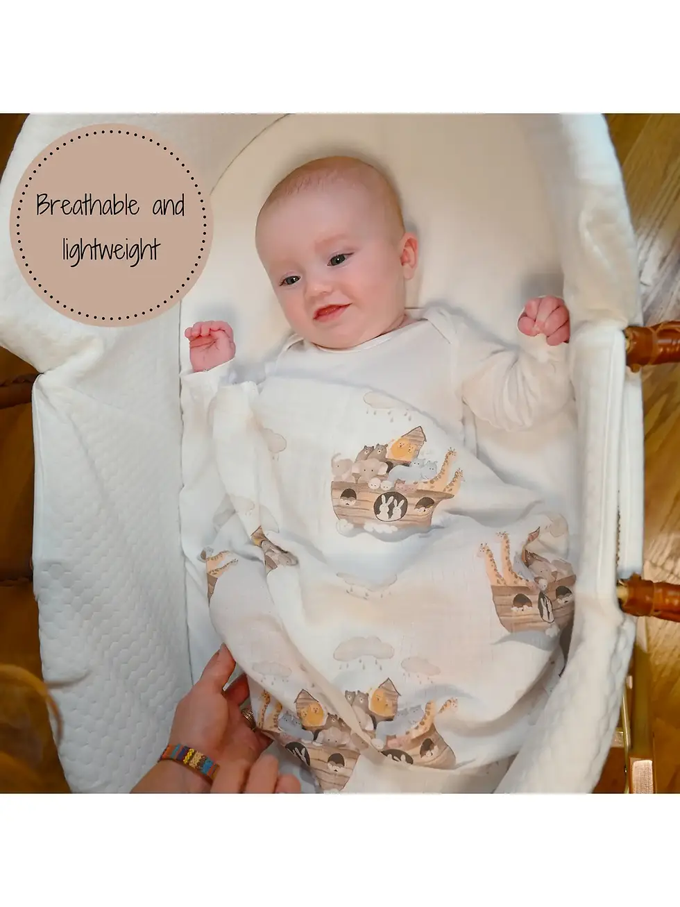 Thumbnail: Noah's Ark Muslin Swaddle Blanket