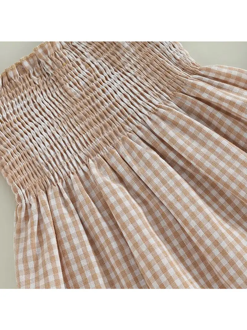 Thumbnail: Gingham Dress in Tan