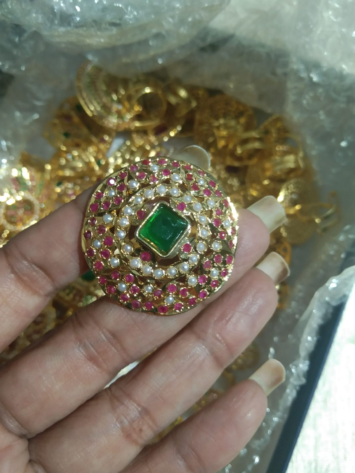 Handmade Real Kundan Imitation Jadau Floral Ring Gold Plated Gift For her
