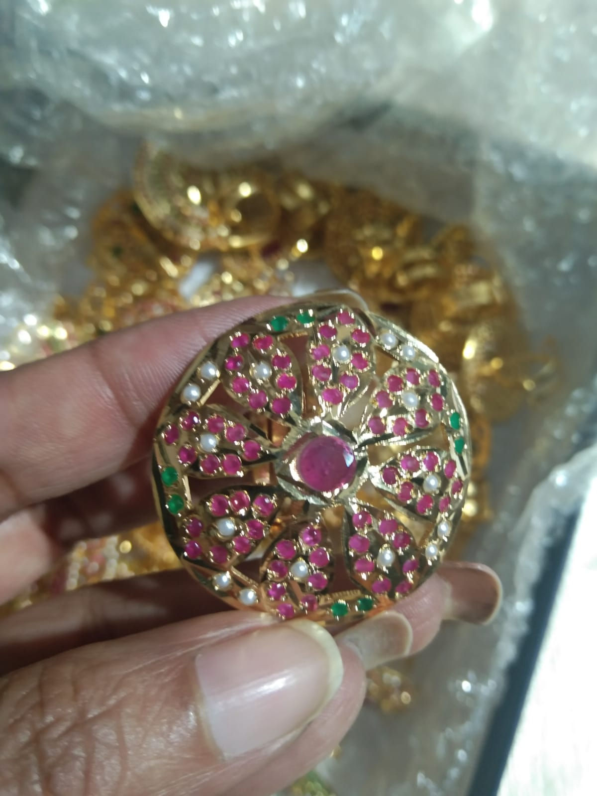 Handmade Real Kundan Imitation Jadau Floral Ring Gold Plated Gift For her