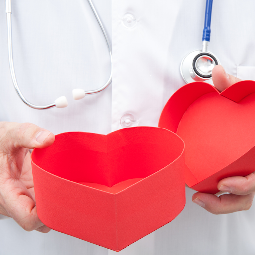 A doctor with a gift box