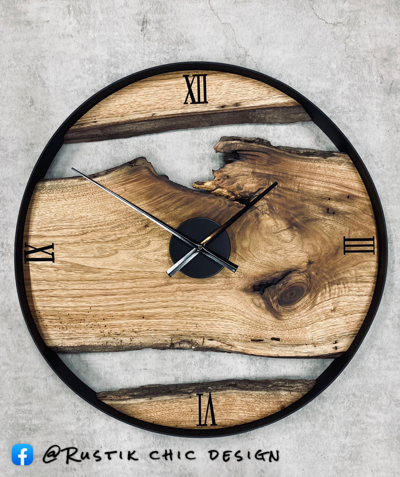 Horloge Rustik chic tendance 24¨(sur commande)