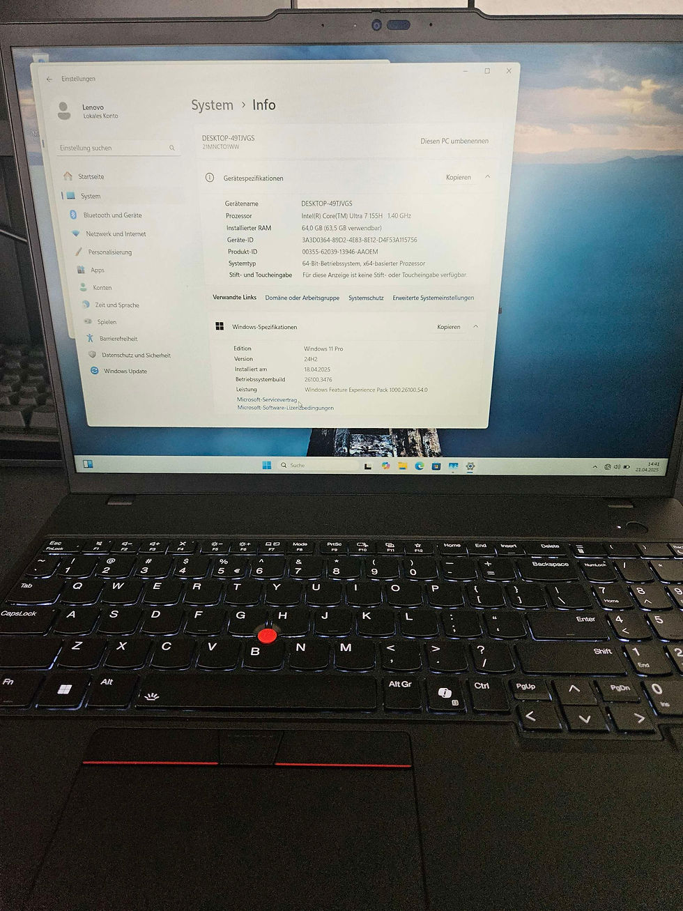 Miniaturbild: Lenovo Thinkpad T16 Gen 3 core 7 Ultra 64 Gb Ram