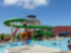 waterslide and pool