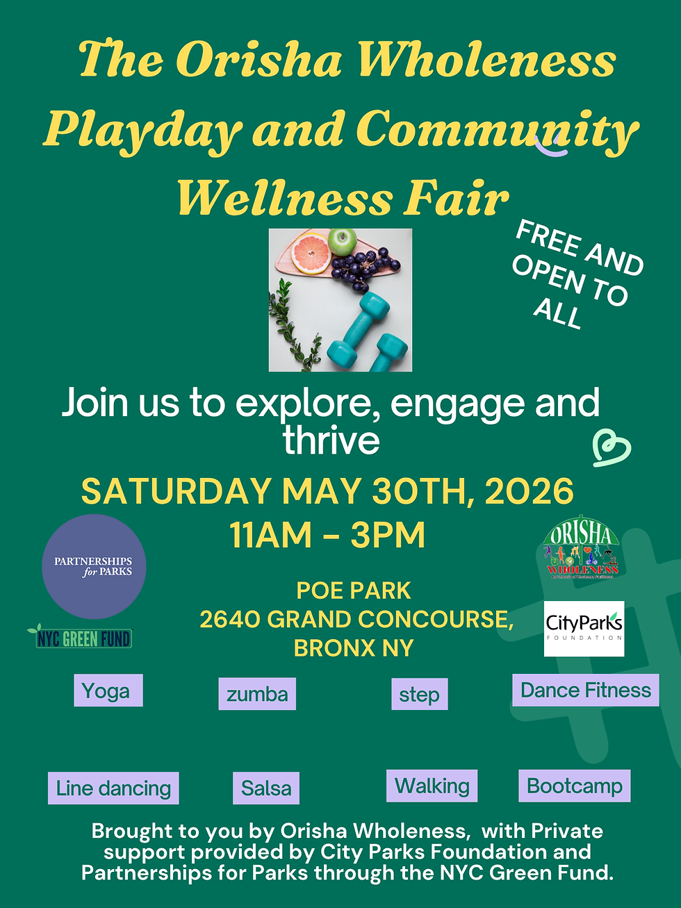 The Orisha Wholeness Playday and Community Wellness Fair
