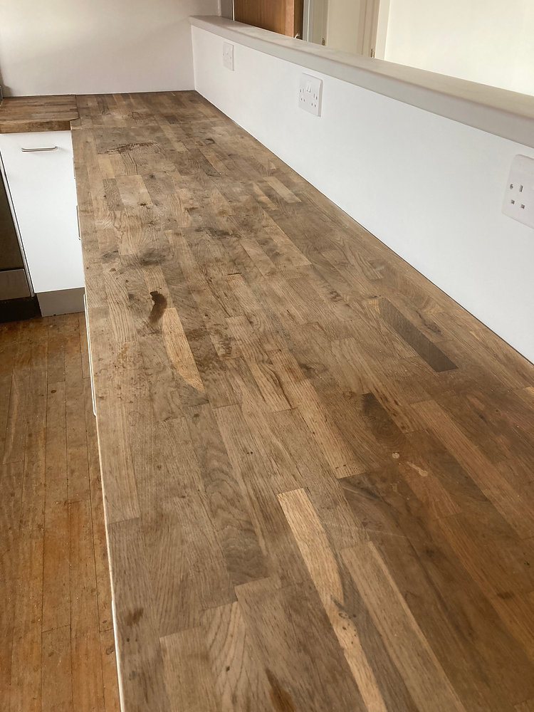 Wooden kitchen worktop Restoration in Fife