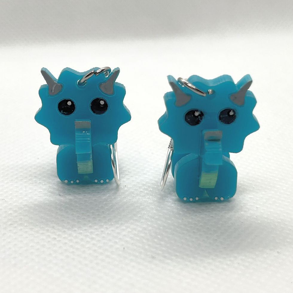 Thumbnail: Dorbert The Triceratops Earrings