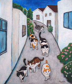 猫たちがやってくる町で