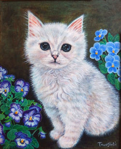 パンジーと可愛い子猫