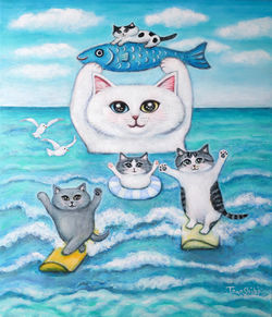 大白猫の住む南の島の海で