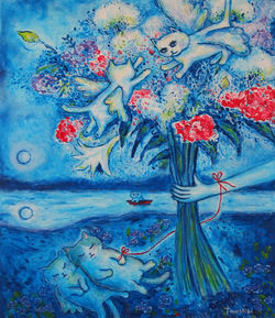 ある日こねこたちの見た夢は（シャガールへのオマージュ）／オーダーメイド