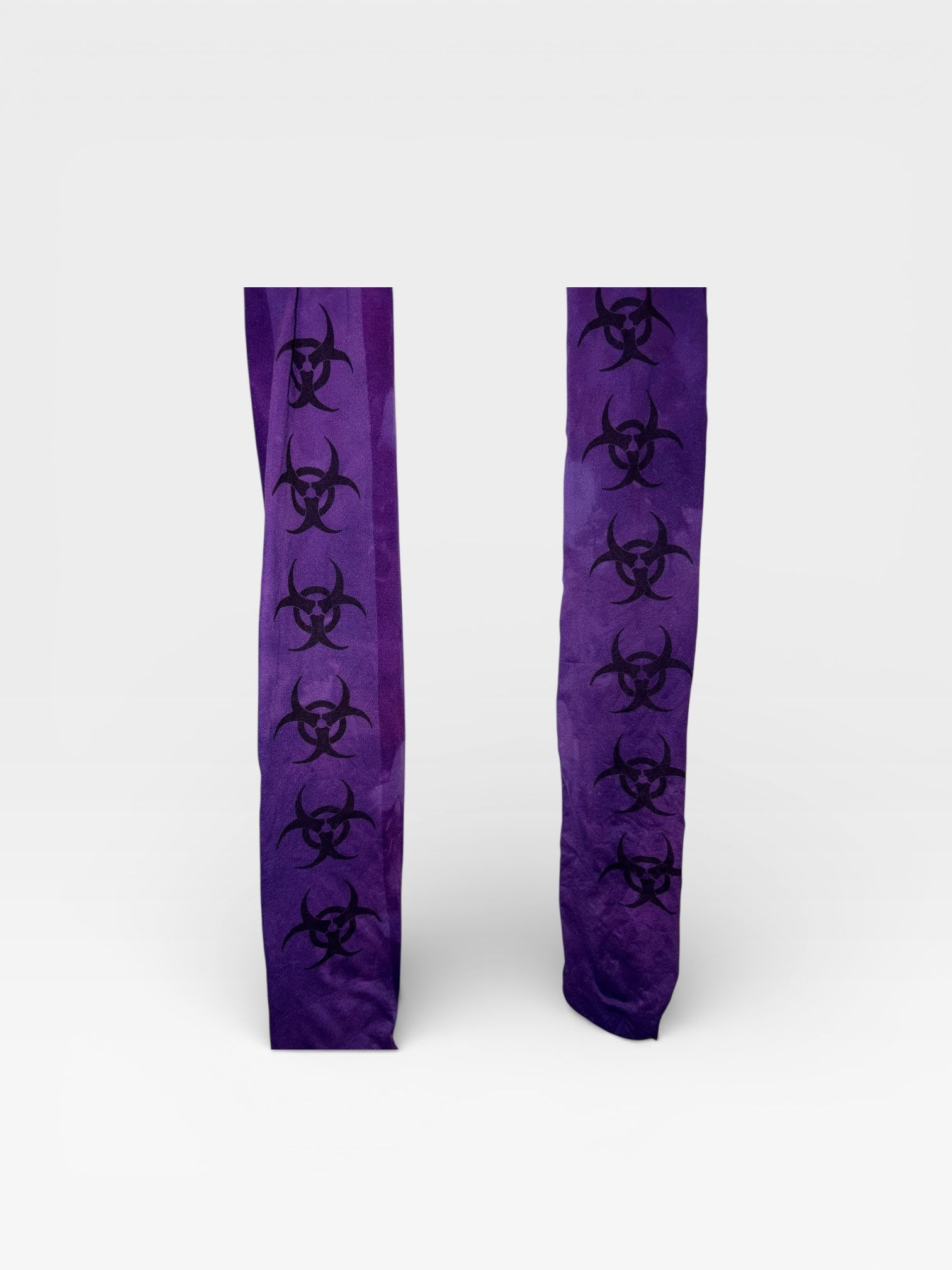 Purple Biohazard Thigh Socks