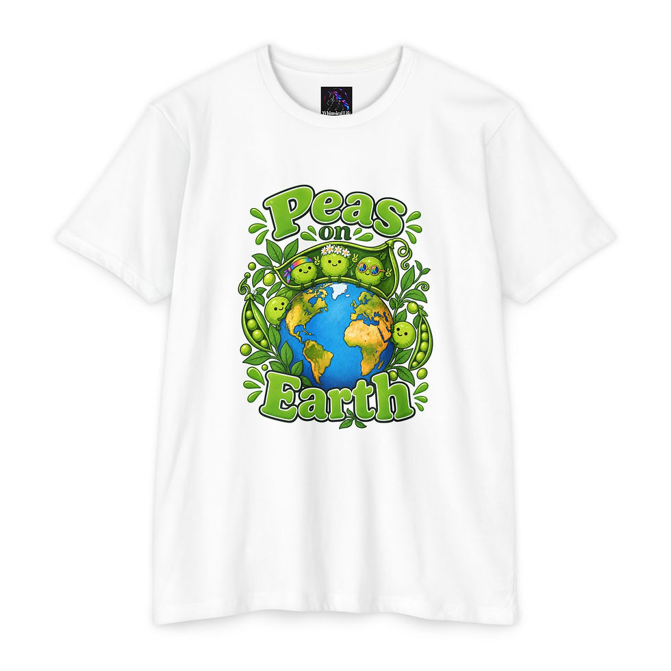 Blue Color Qr Code Peas on Earth Day T-Shirt with Interactive QR Code | WhimsicalLife.net