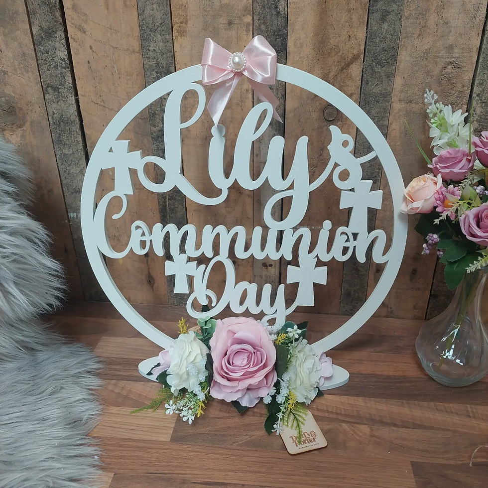 Thumbnail: Confirmation/Communion/Christening with flowers  Freestanding Hoop