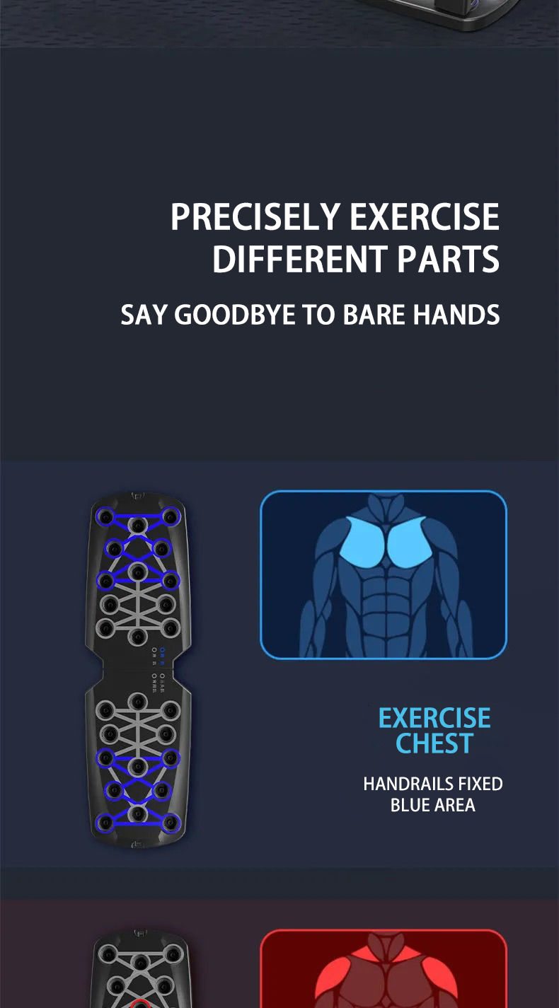 Thumbnail: Portable Multifunctional Push-up Board Set With Handles Foldable Fitness Equipme