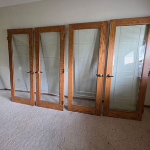 Solid Wood / beveled glass French doors 
