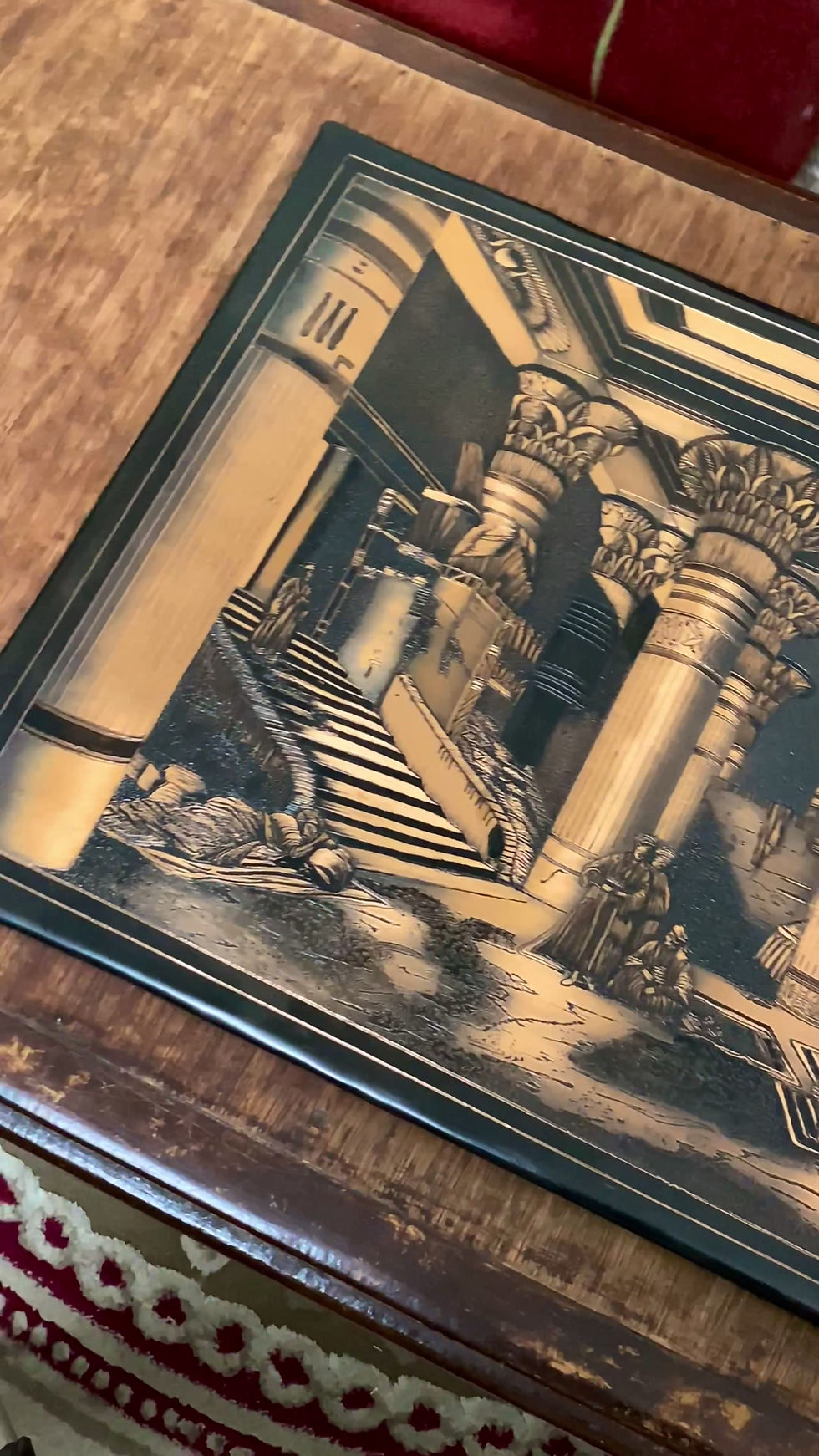 Thumbnail: Large Wall Mounted Copper Egyptian Plaque of Isis Temple