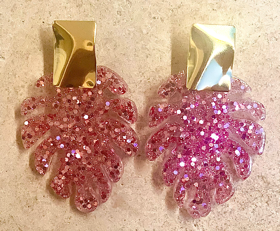 Boucles feuille rose