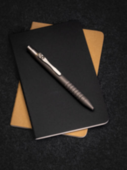 Blasted and tumbled Ti mini click pen