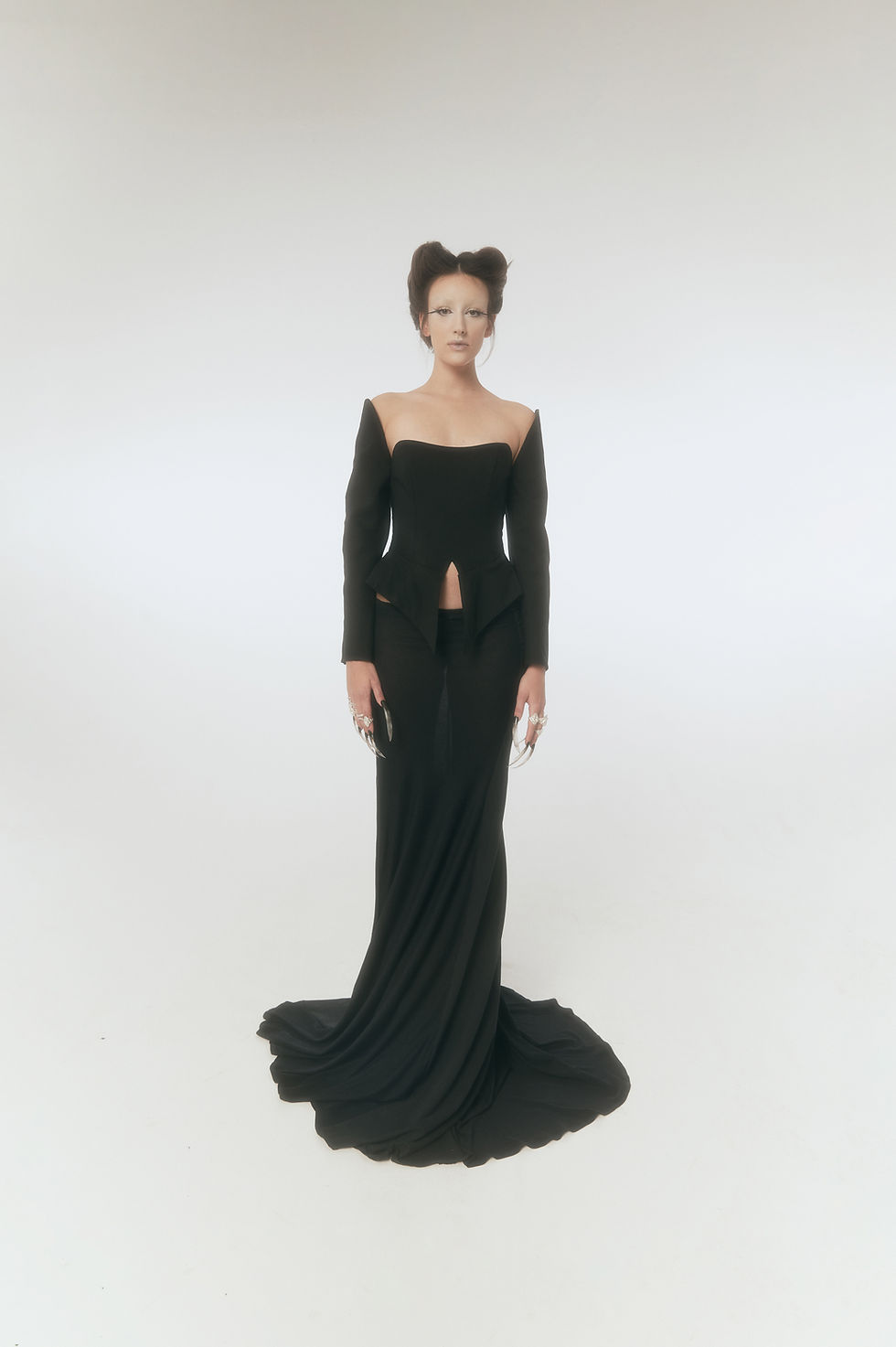 Thumbnail: BLACK CORSET WITH SLEEVES