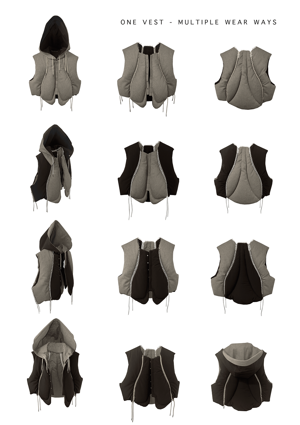 Thumbnail: MULTI WAYS WEAR PUFFER VEST