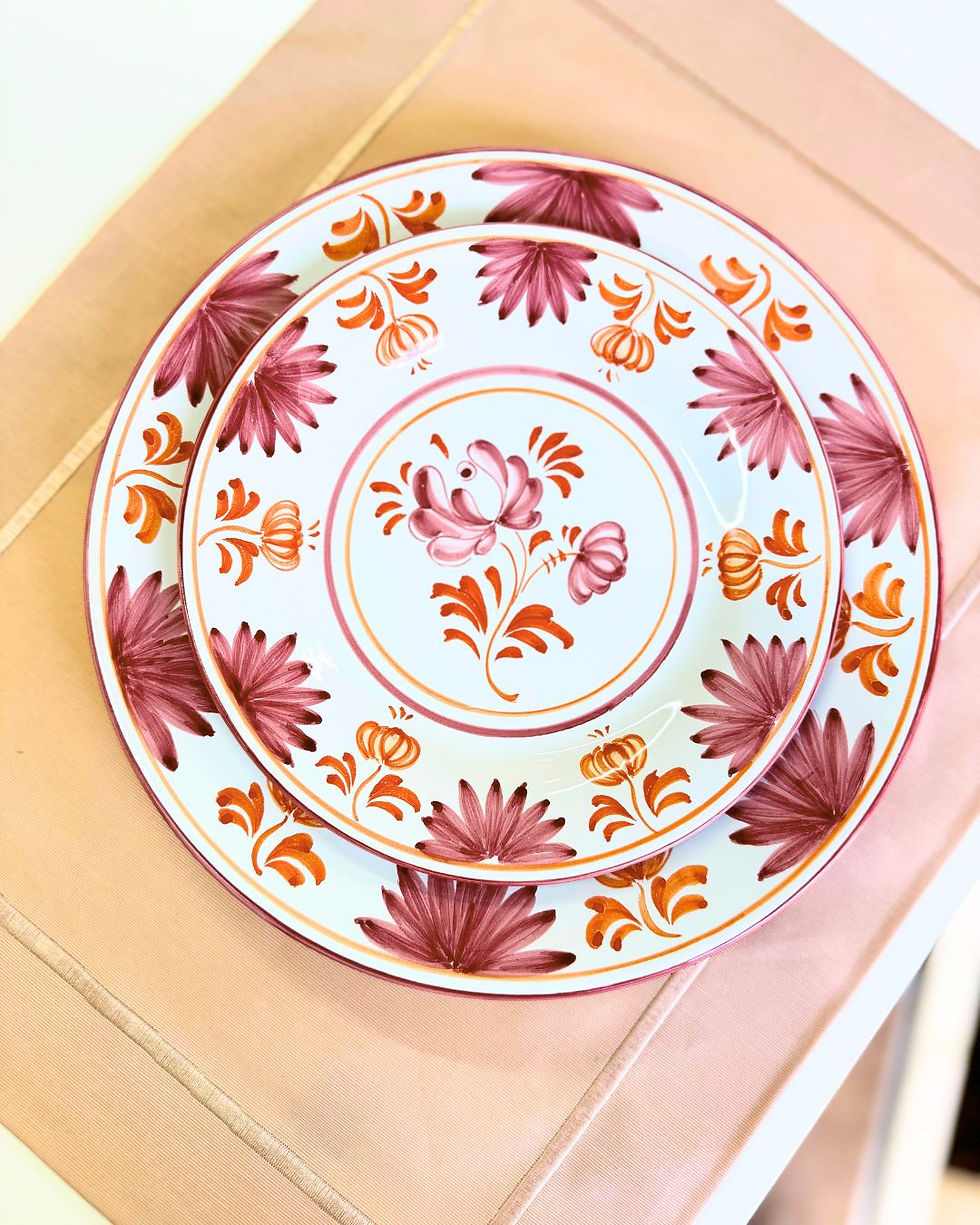 Prato Sobremesa Papavero - Rosa e Laranja