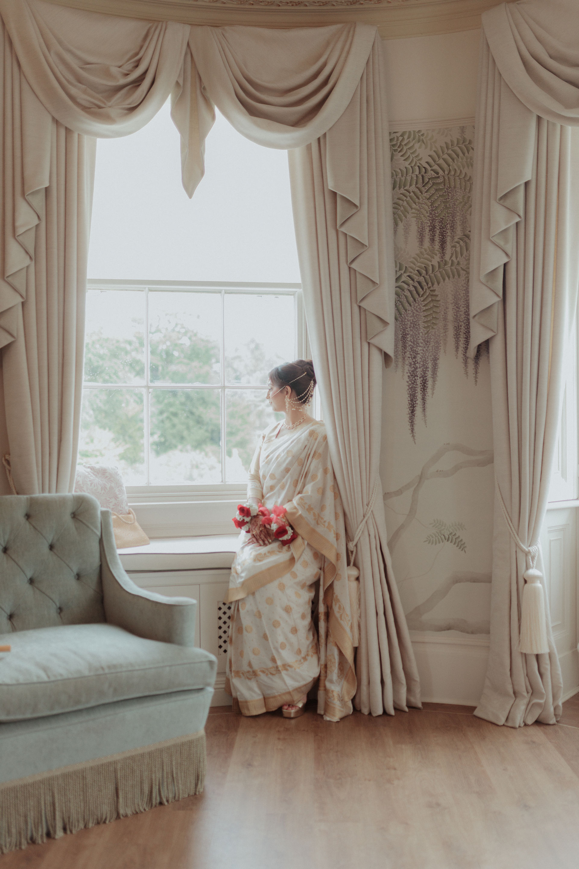 editorial wedding portrait at hylands house