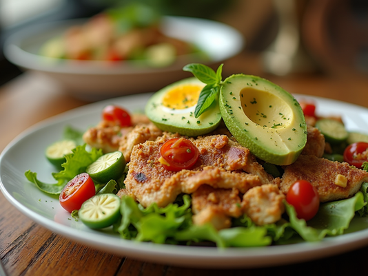 Exploring a Delicious Chicken Cobb Salad with Avocado and Egg Recipe and Ingredients