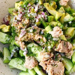 Tuna Avocado Salad with Sunflower Seeds