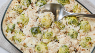 Creamy Baked Brussels Sprouts with Cottage Cheese and Garlic Recipe