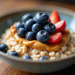 Delicious Peanut Butter and Blueberry Overnight Oats with Yogurt and Protein Powder