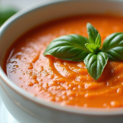 Creamy Tomato Basil Soup Recipe with Cottage Cheese and Herbs