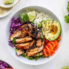 Sesame Soy Chicken With Coconut Rice